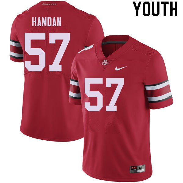 Ohio State Buckeyes #57 Zaid Hamdan Youth NCAA Jersey Red OSU40328
